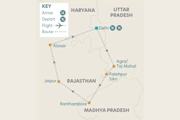 Riviera Travel India Map