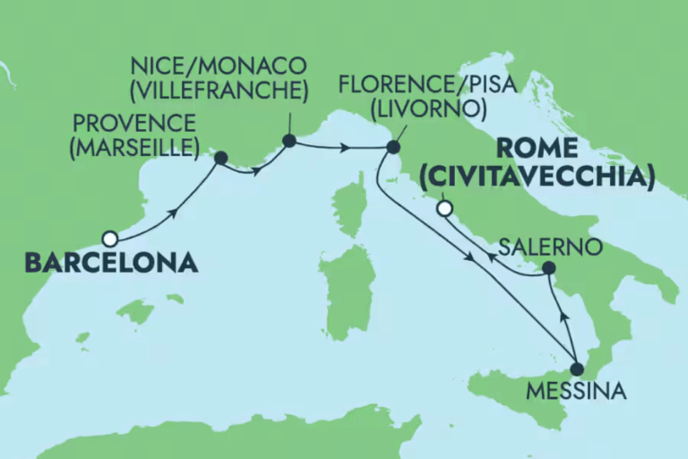 NCL Epic Mediterranean Map