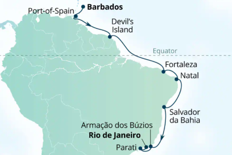 Seabourn Trinidad to Rio Itinerary